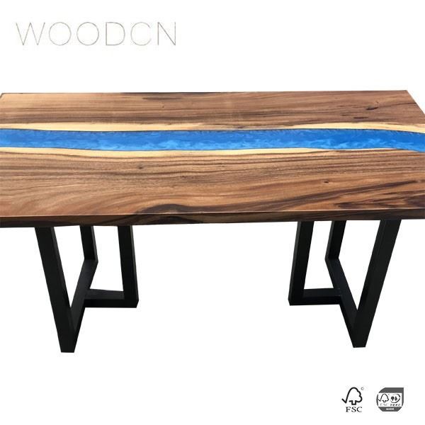 Resin Walnut River Wood Desk Top