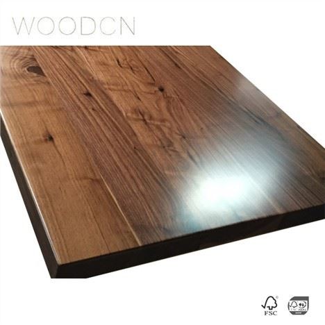 Desg Swyddfa Steil Glued Edge Walnut Du Solid Top